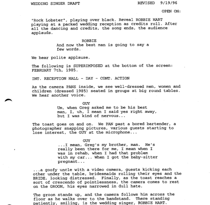 Page One: “The Wedding Singer” (1998)