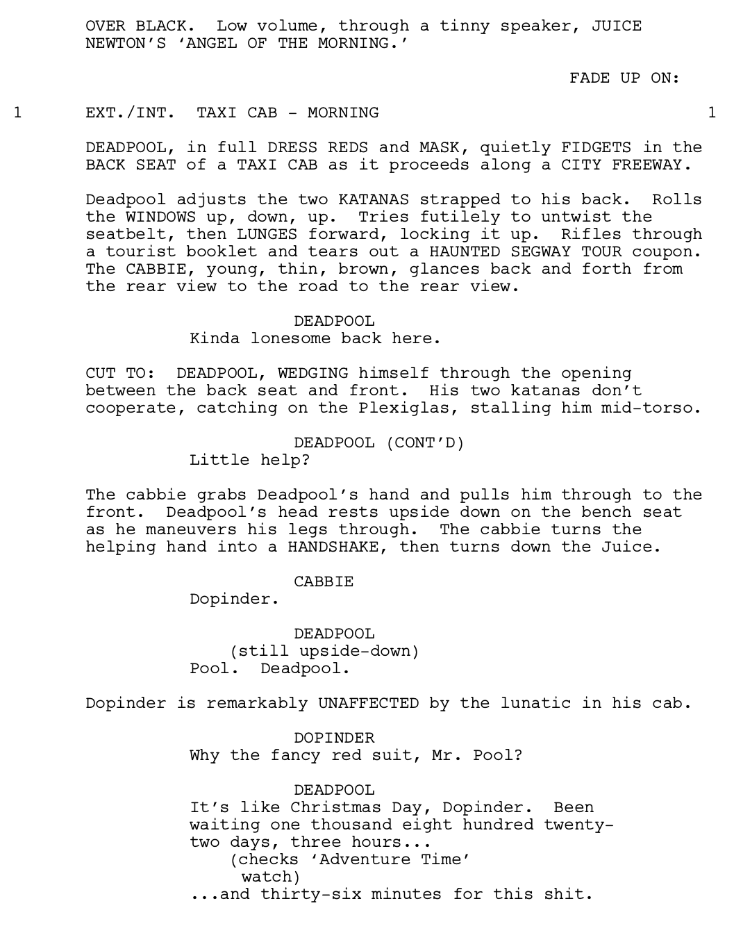Page One: ‘Deadpool’ (2016)