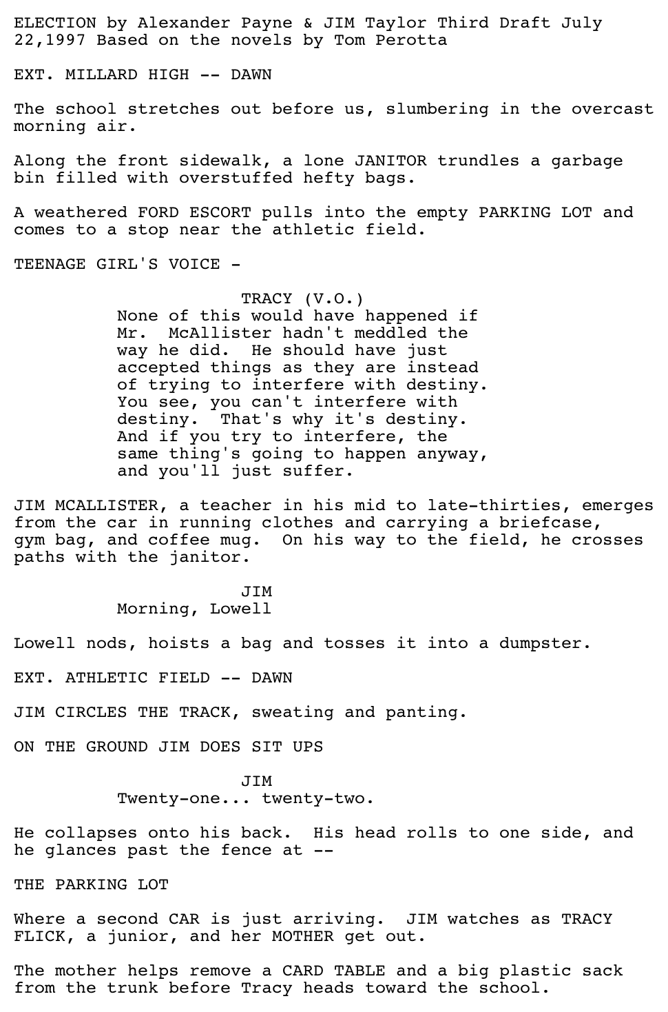 Page One: “Election” (1999)