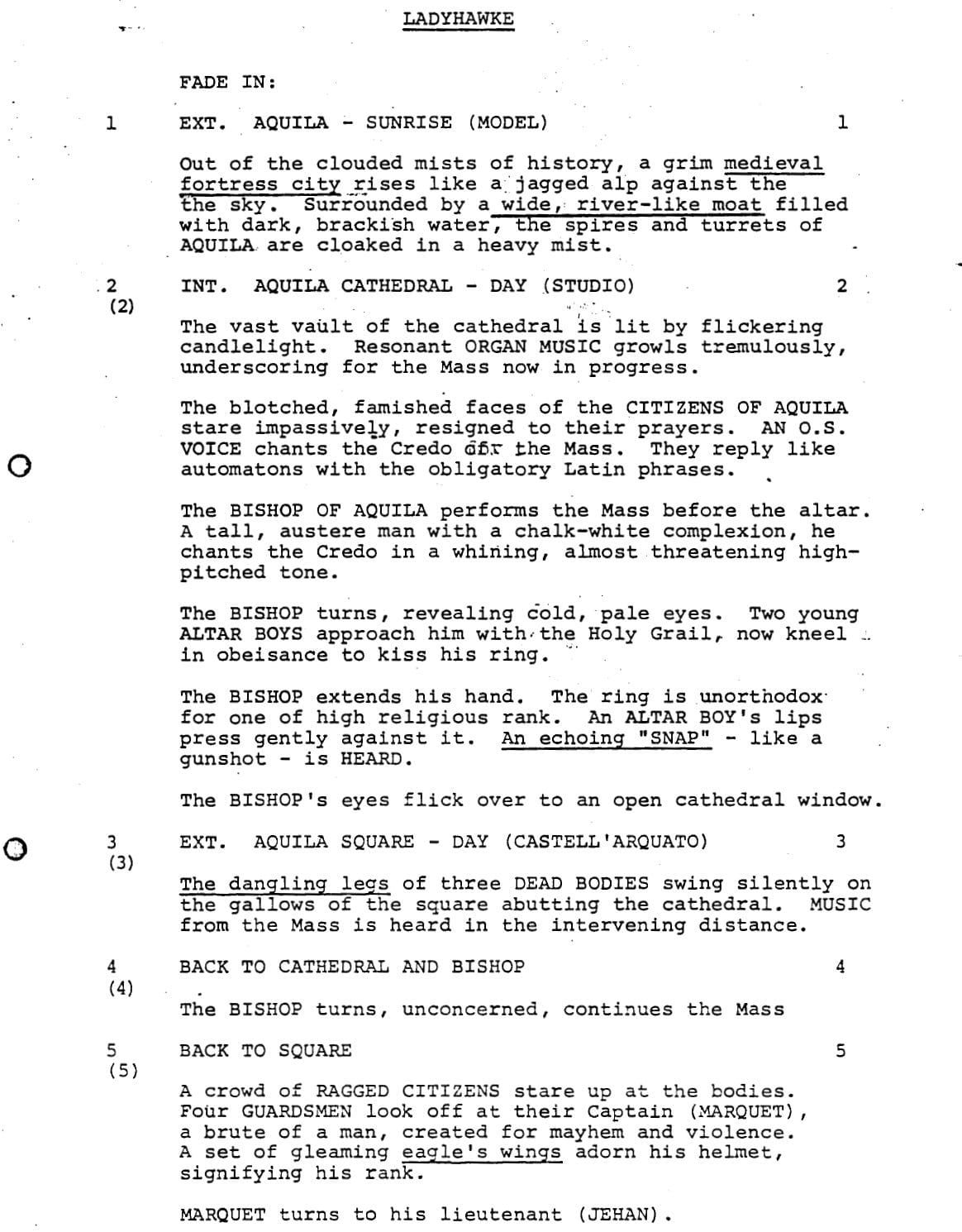 Page One: “Ladyhawke” (1985)