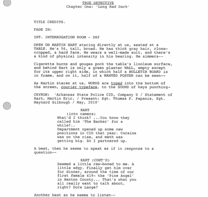 Page One: “True Detective”
