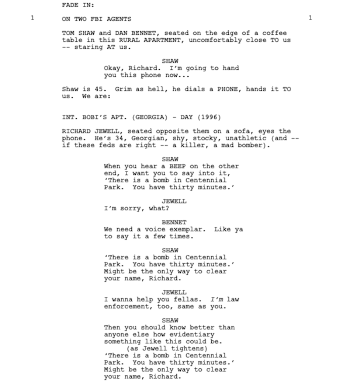 Page One: “Richard Jewell” (2019)