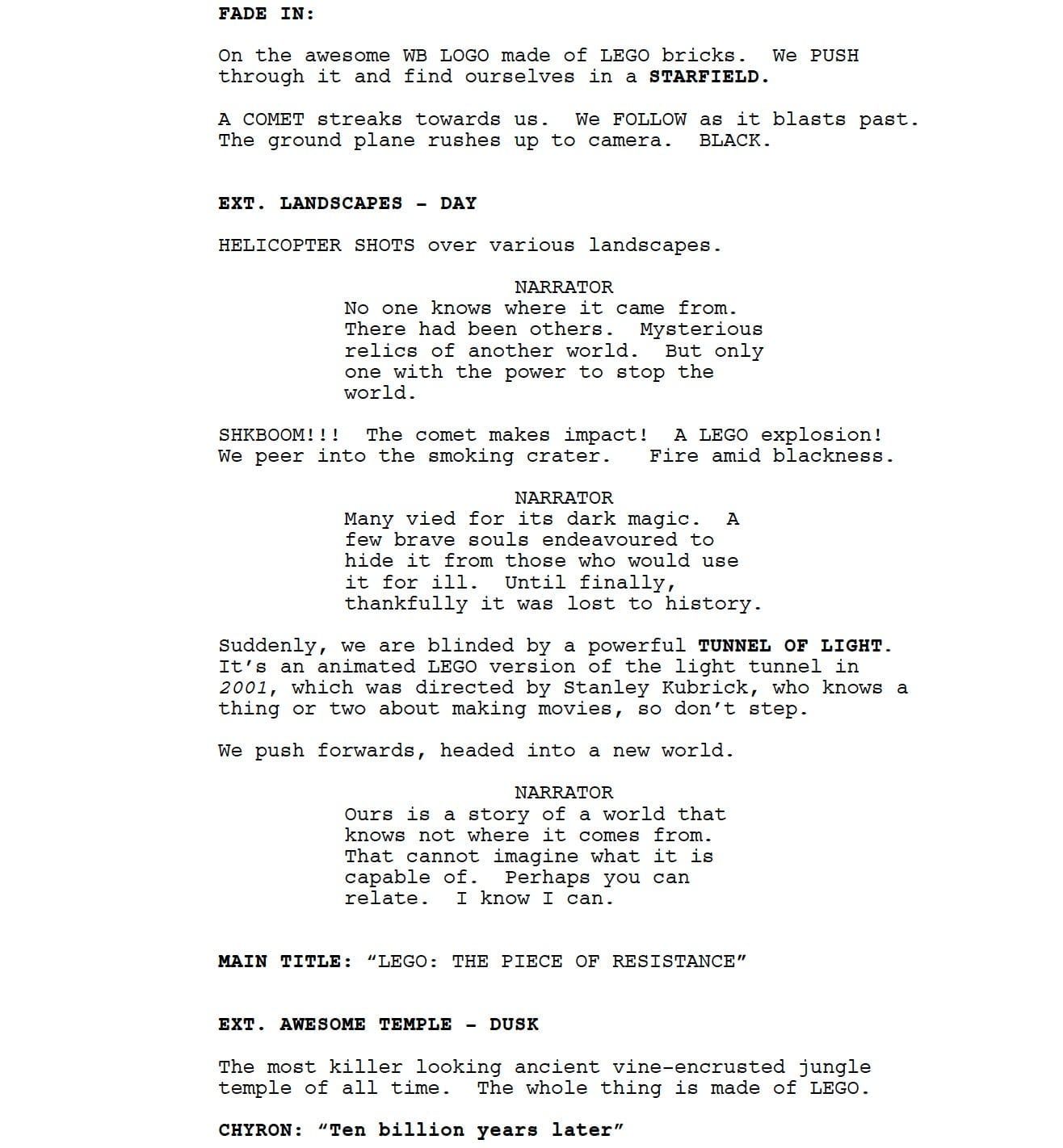 Page One: “The Lego Movie” (2014)