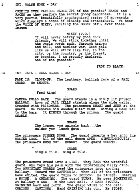 Page One: “The Goonies” (1985)