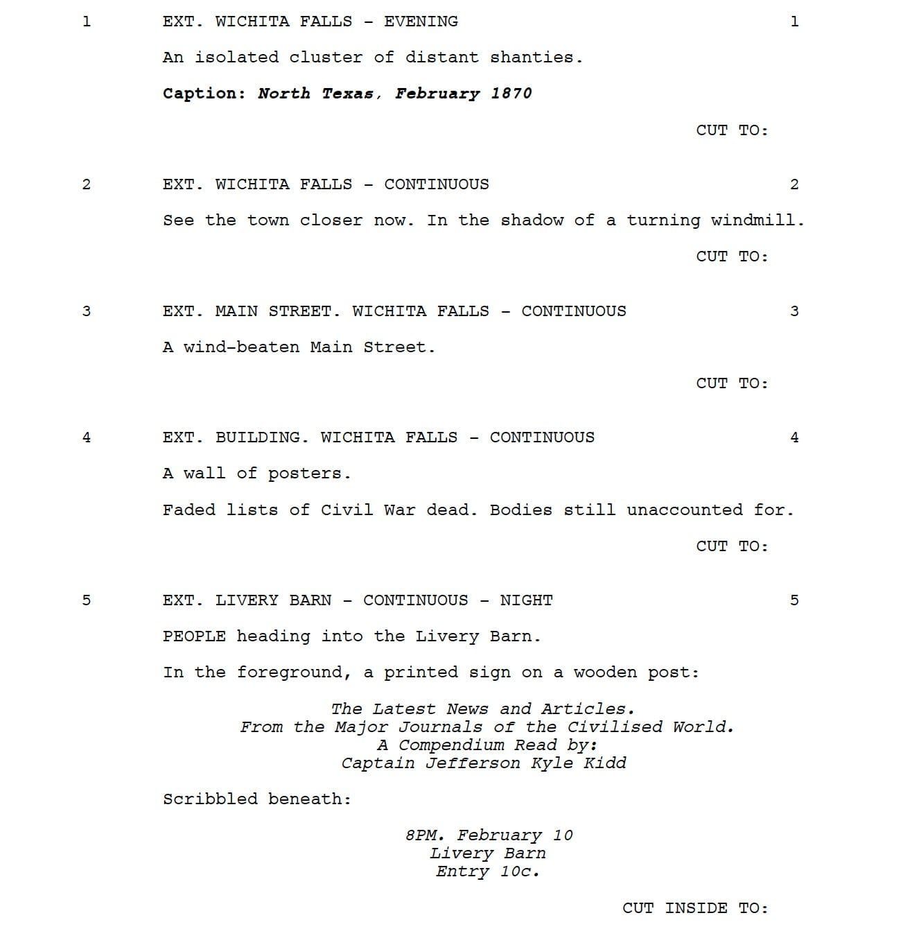 Page One: “News of the World” (2020)