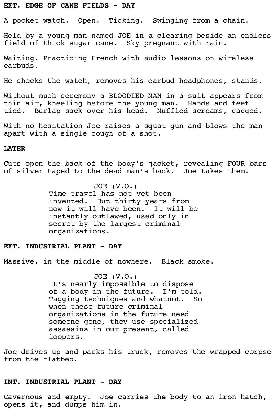 Page One: ‘Looper’ (2012)
