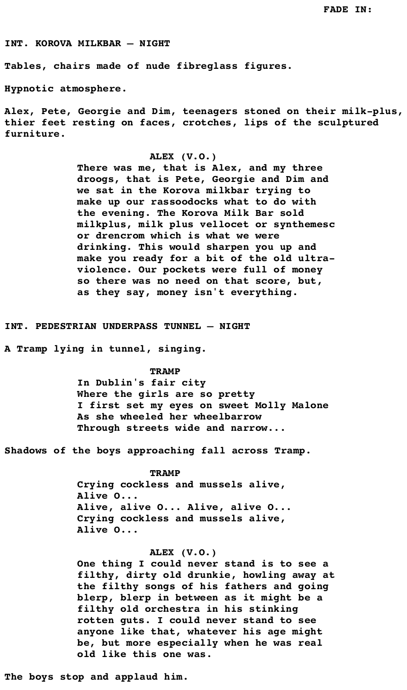 Page One: ‘A Clockwork Orange’ (1971)