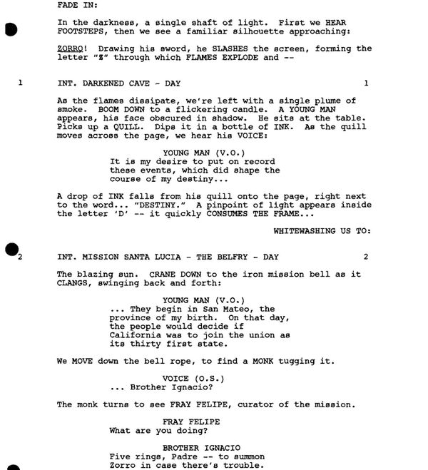 Page One: “The Legend of Zorro” (2005)