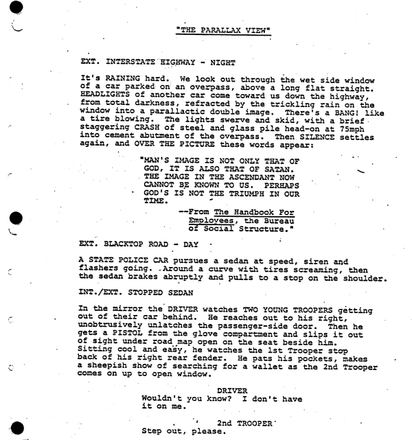 Page One: “The Parallax View” (1974)