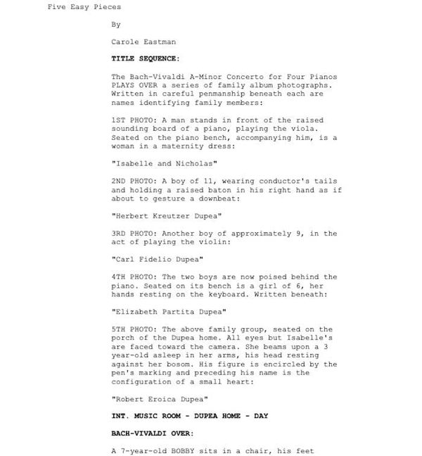 Page One: “Five Easy Pieces” (1970)