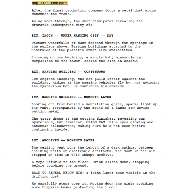 Page One: “Transformers One” (2024)