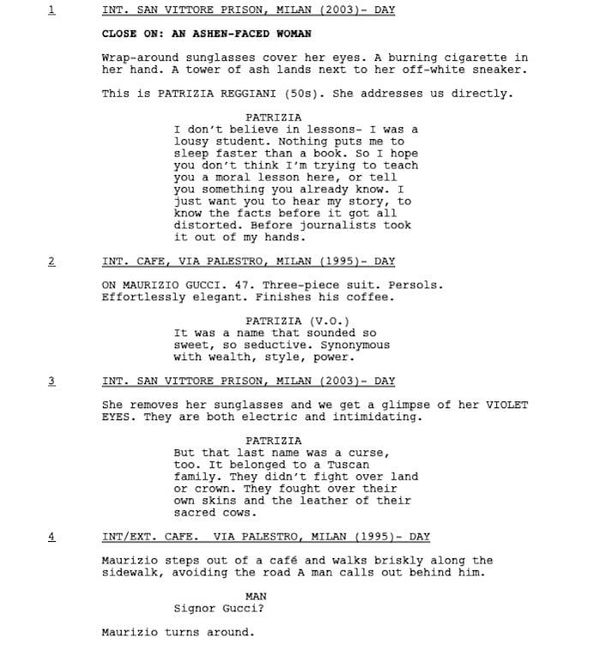 Page One: “House of Gucci” (2021)
