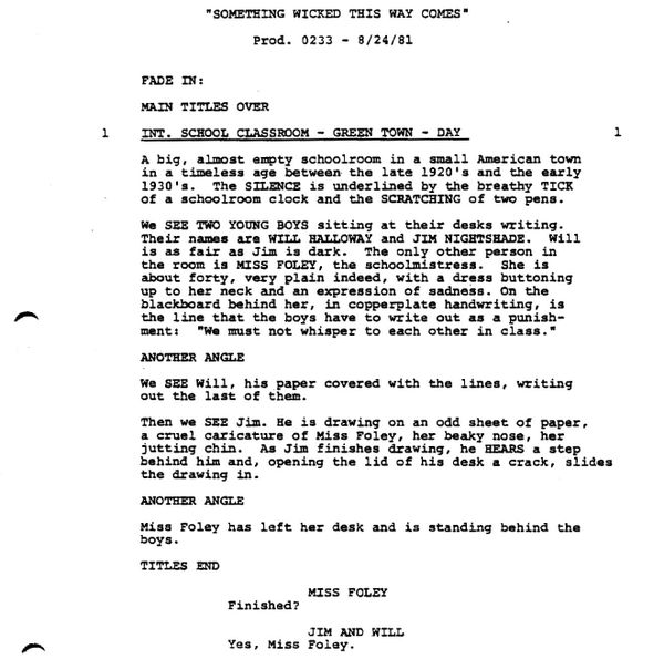 Page One: “Something Wicked This Way Comes” (1983)