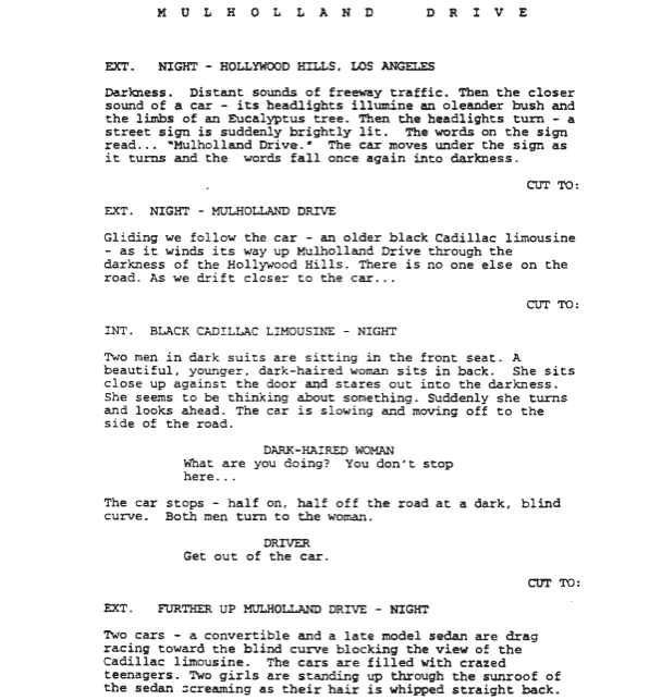 Page One: “Mulholland Drive” (2001)