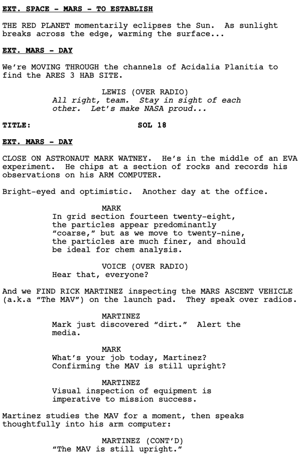Page One: “The Martian” (2015)