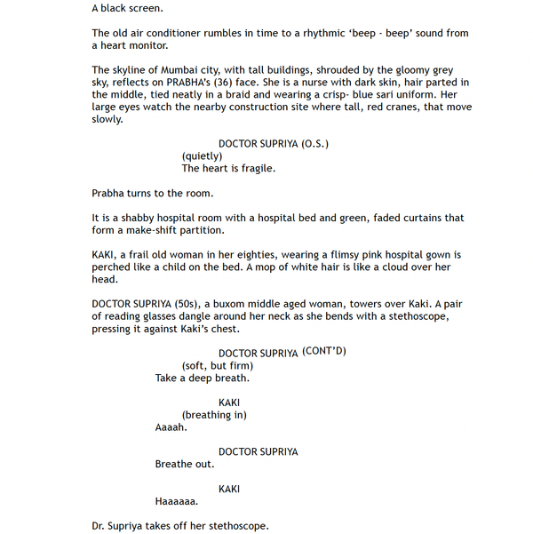 Page One: “All We Imagine as Light” (2024)