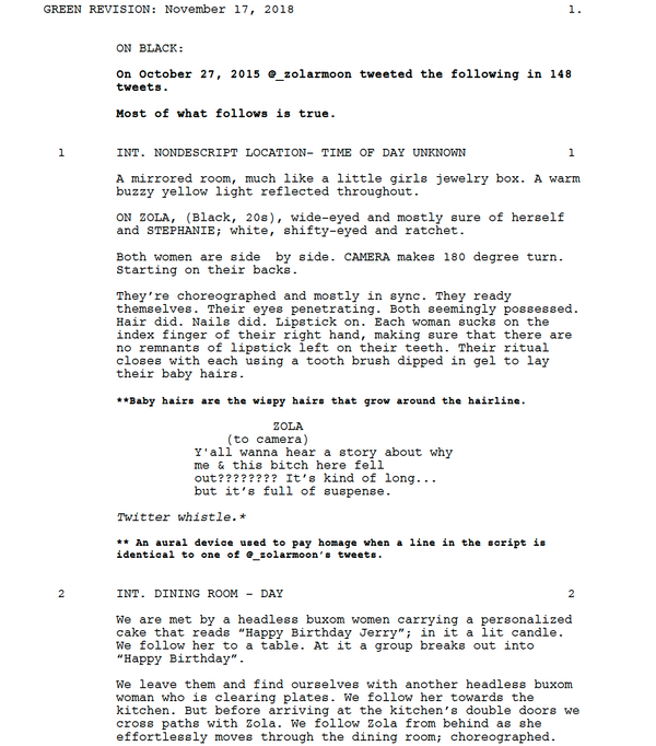 Page One: “Zola” (2020)