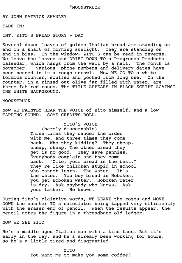 Page One: ‘Moonstruck’ (1987)