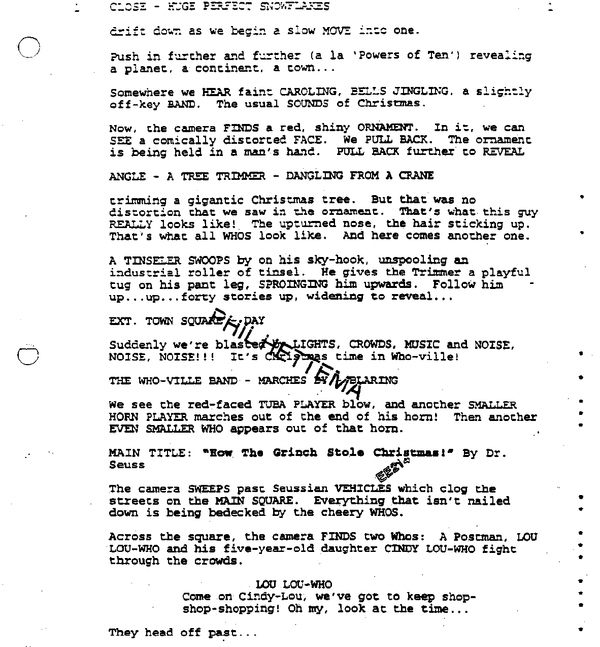 Page One: “How the Grinch Stole Christmas” (2000)