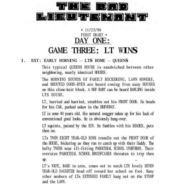 Page One: “Bad Lieutenant” (1992)