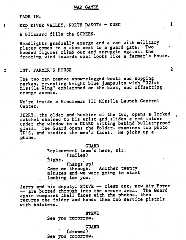 Page One: ‘War Games’ (1983)