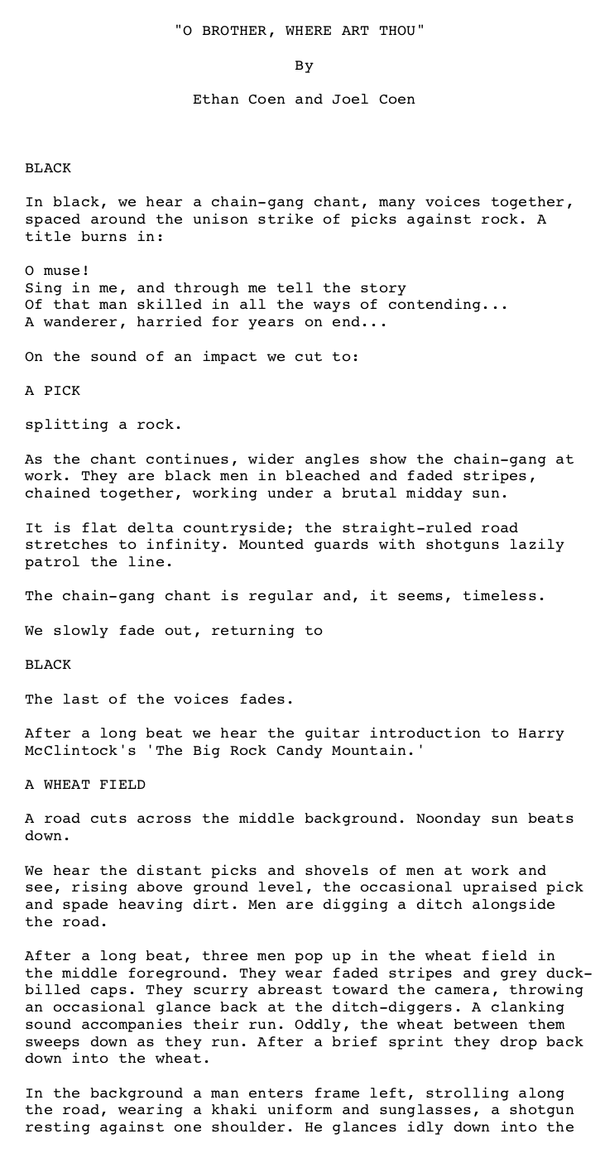 Page One: ‘O Brother, Where Art Thou?’ (2000)