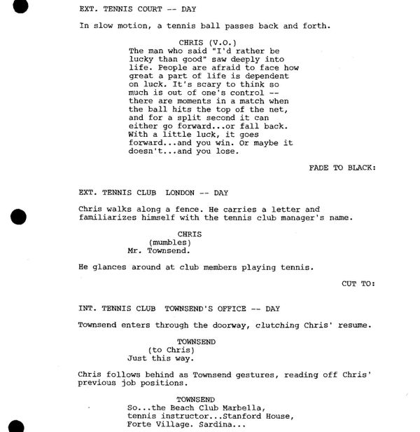 Page One: “Match Point” (2005)