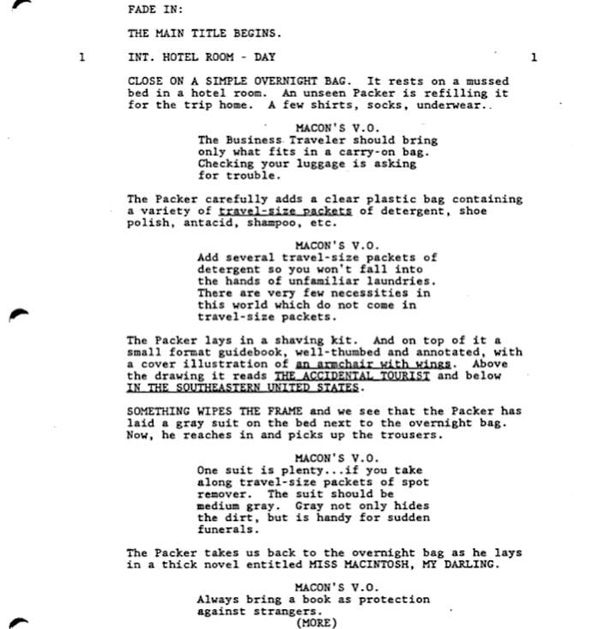 Page One: “The Accidental Tourist” (1988)
