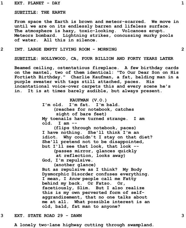 Page One: ‘Adaptation.’ (2002)