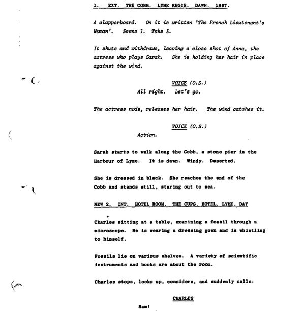 Page One: “The French Lieutenant’s Woman” (1981)