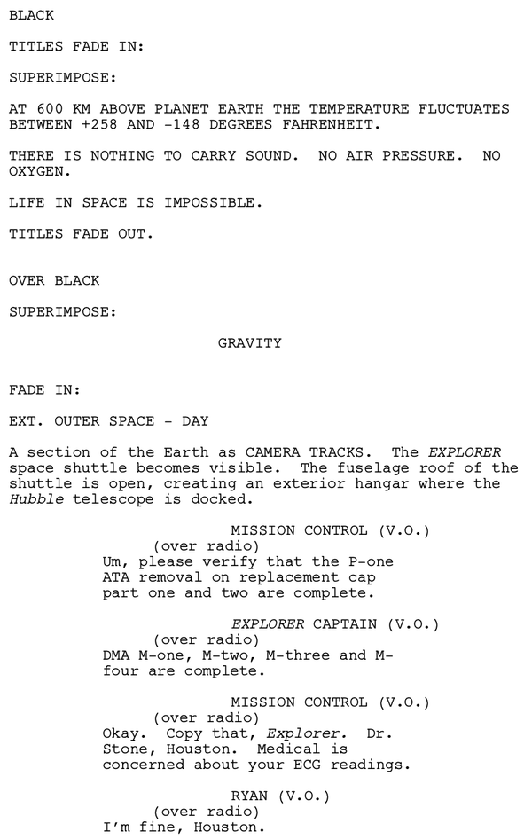 Page One: “Gravity” (2013)