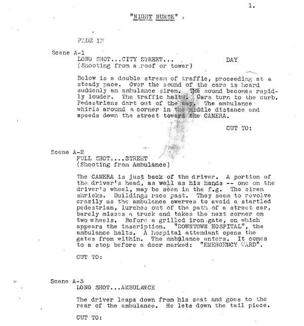 Page One: “Night Nurse” (1931)