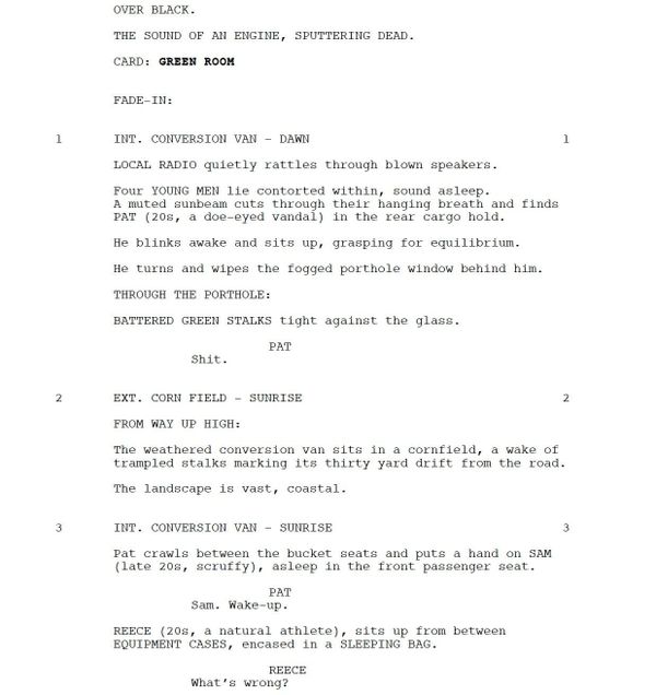 Page One: “Green Room” (2015)