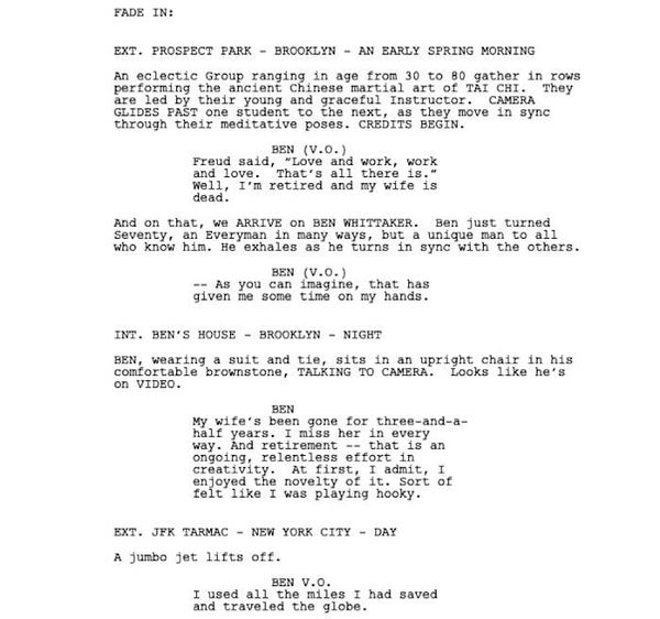 Page One: “The Intern” (2015)