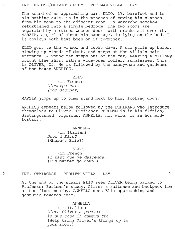 Page One: “Call Me by Your Name” (2017)