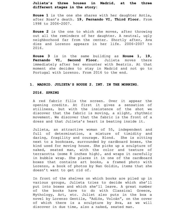 Page One: “Julieta” (2016)