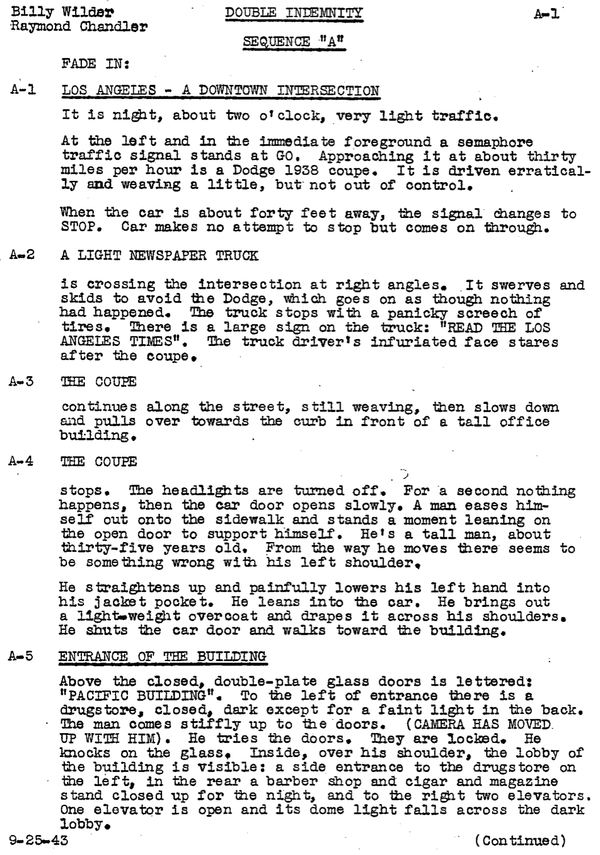 Page One: “Double Indemnity” (1944)