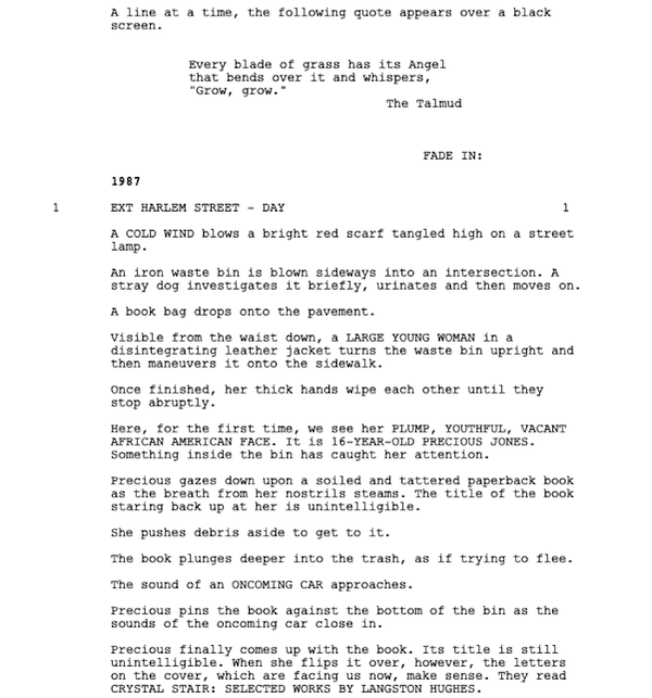 Page One: “Precious” (2009)