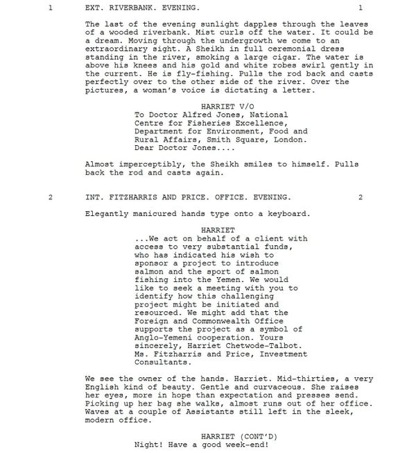 Page One: “Salmon Fishing in the Yemen” (2011)
