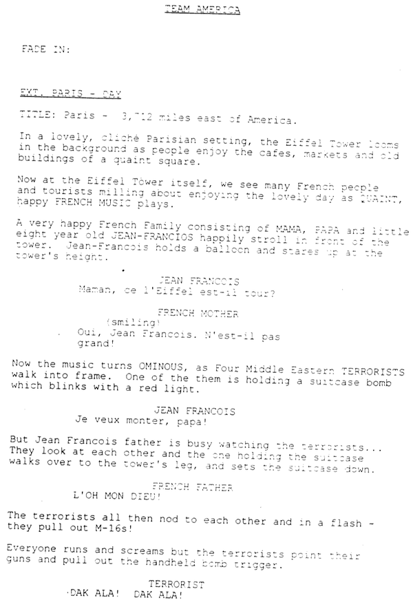 Page One: “Team America: World Police” (2004)