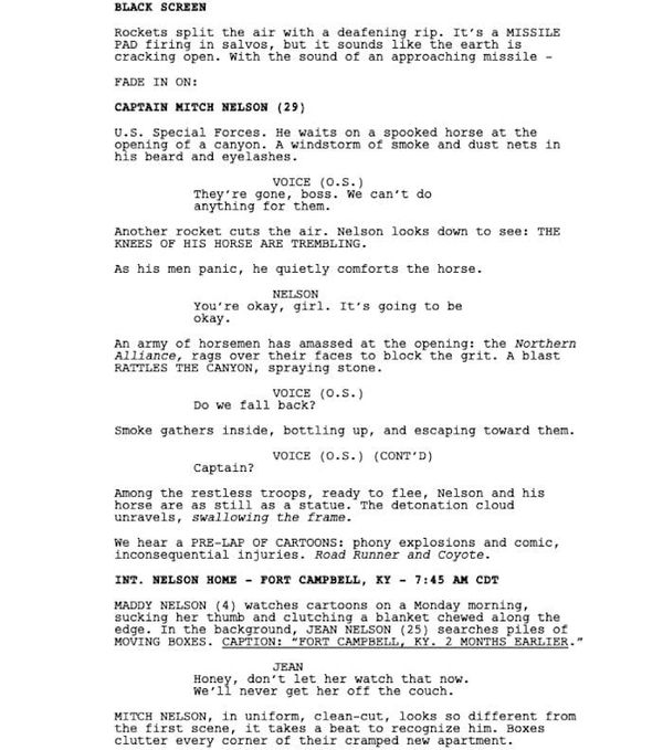 Page One: “12 Strong” (2018)