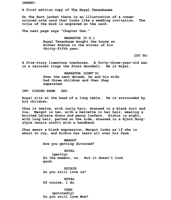 Page One: “The Royal Tenenbaums” (2001)