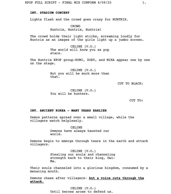 Page One: “KPop Demon Hunters” (2025)