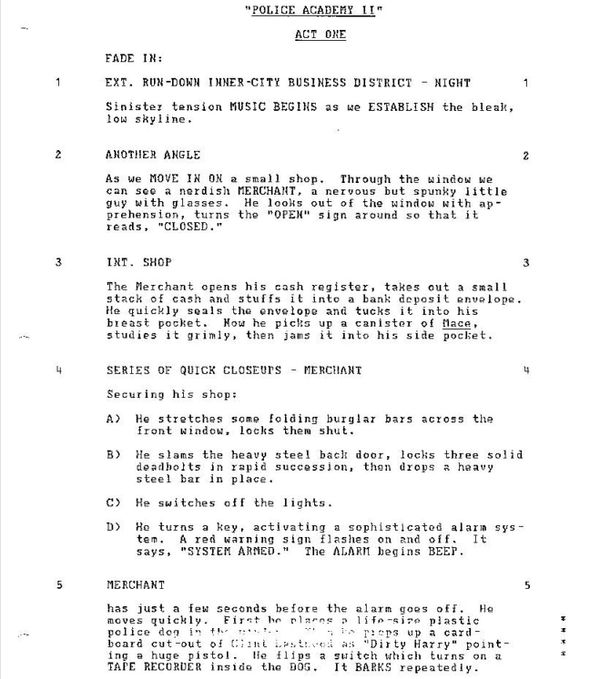 Page One: “Police Academy 2: Their First Assignment” (1985)