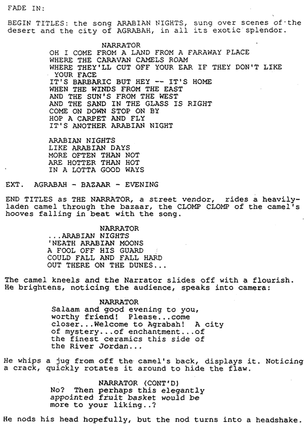 Page One: “Aladdin” (1992)