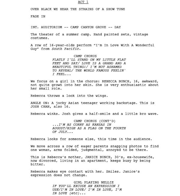 Page One: “Crazy Ex-Girlfriend”