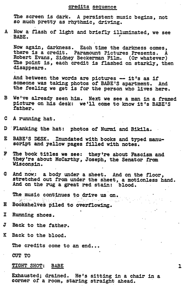 Page One: “Marathon Man” (1976)