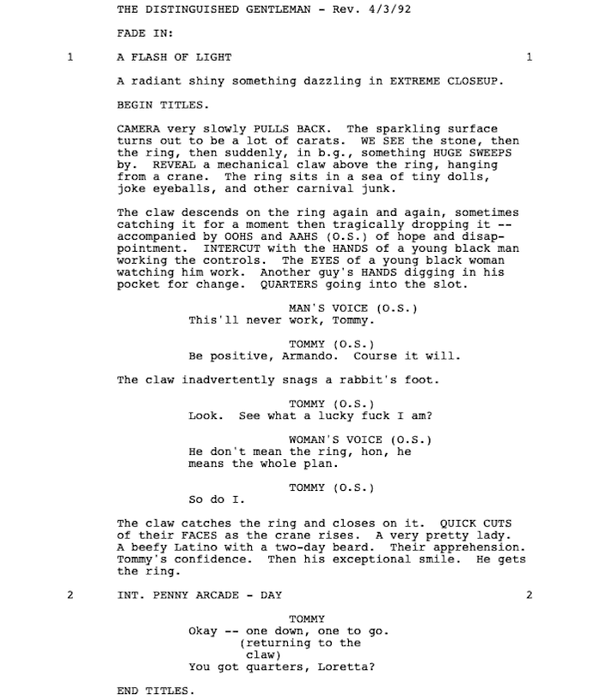 Page One: “The Distinguished Gentleman” (1992)