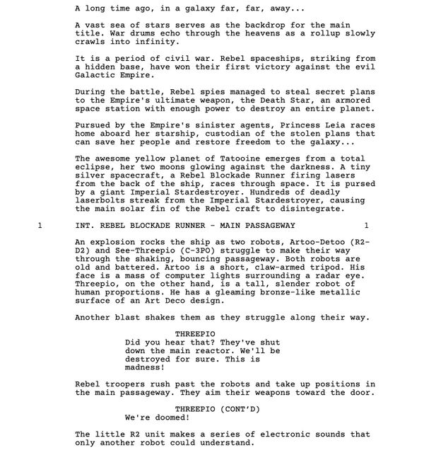 Page One: “Star Wars: Episode IV — A New Hope” (1977)