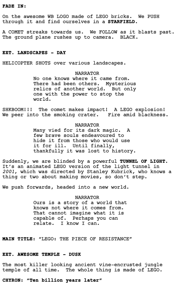 Page One: “The Lego Movie” (2014)